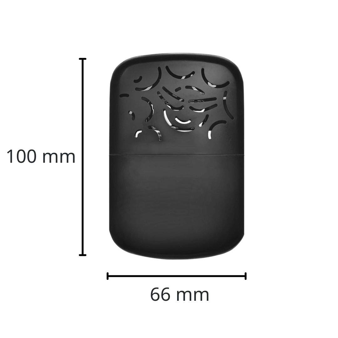 A-ONE 2 x schwarze Handwärmer (6,8 x 4,9 cm + 10 x 6,6 cm) + 2 x Ersatz-Platin-Katalysatorplatte – tragbare, nachfüllbare Körperwärmer, Outdoor-Handwärmer aus Metall