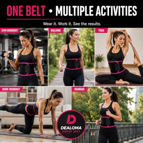 Image of Waist Trimmer Belt for Women & Men (28-40 Inch) - Lightweight Breathable Sweat Belt for Workout, Gym, Tummy Support | Not Neoprene | Adjustable Fit | Summer Friendly