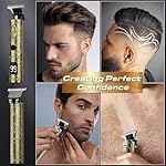 Hair Clippers for Men, Professional Hair Trimmer Barber Cordless Zero Gapped Hair Clippers with LCD Display, Mens Gifts Beard Trimmer T Liners Shavers Edgers Clipper for Hair Cutting - Gold - Image 2