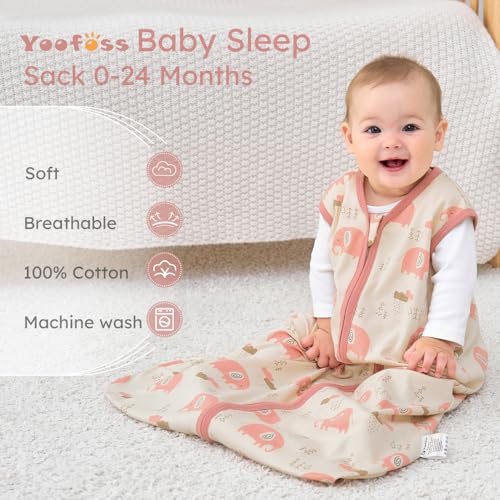 Image of Yoofoss Baby Sleep Sack 18-24 Months Wearable Blanket for Babies 100% Organic Cotton 2-Way Zipper TOG 0.5 Toddler Sleeping Sack 3 Pack, Comfy Lightweight Sleep Sacks