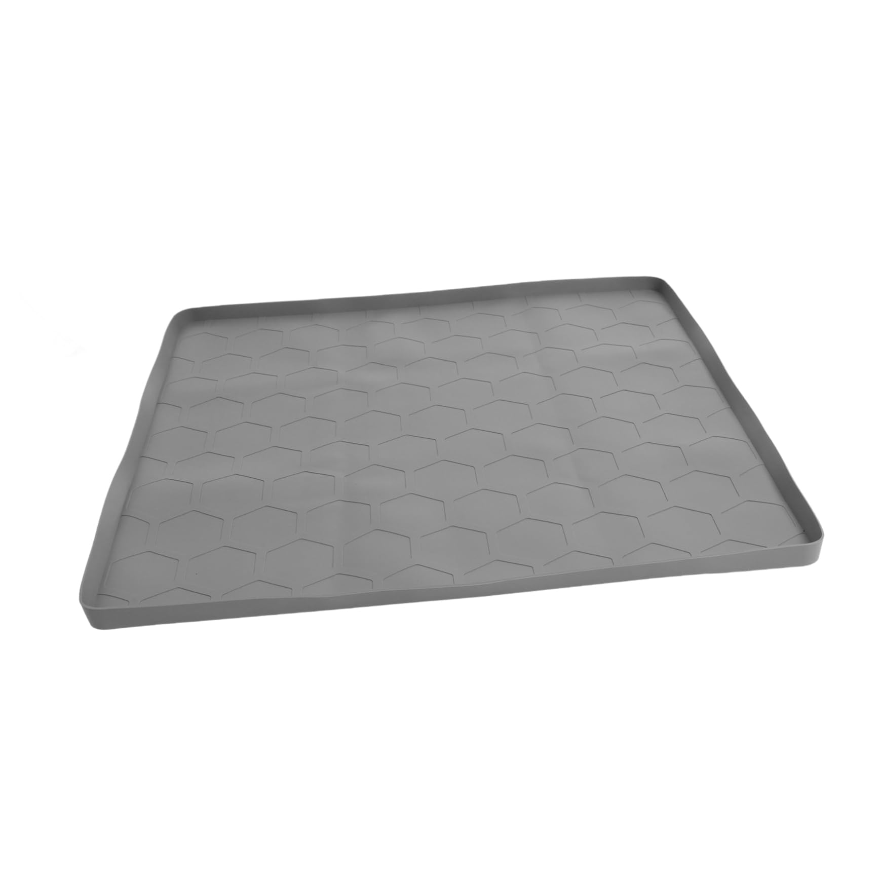 Mikinona Grey Sink Mat Leakproof Countertop Protector for Kitchen Bathroom 23.6x23.6 Inches Silicone Drip Tray Noise Reduction Sturdy Construction