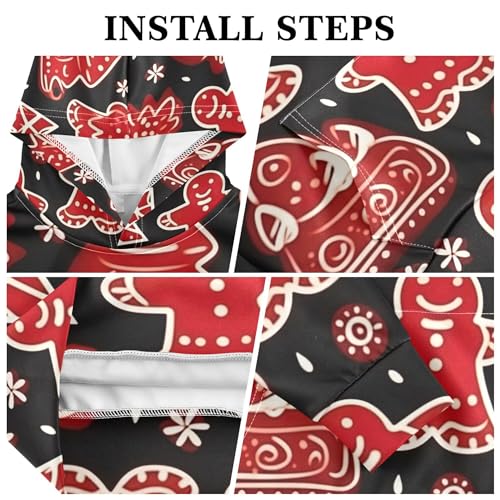 Kids Hoodies Sweaters Christmas Gingerbread Man Hooded Sweatshirts with Big Pockets for Boys Girls B04004063