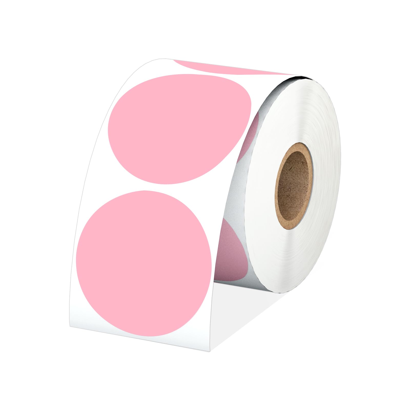 Anylabel 2" Pink Circle Direct Thermal Labels, Self-Adhesive Round Direct Thermal Stickers, Multi-Purpose Roll Sticker Labels for DIY Logo Brand
