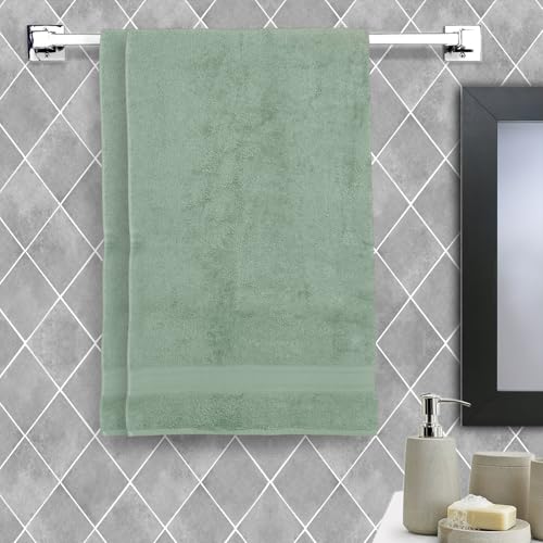 Image of Arvind 100% Cotton Towels for Bath | Towels for Bath Large Size | 500 GSM Bath Towel - Soft & Absorbent | 2 Piece Bath Towel for Men /Women | Urban Comfort | 70 cm x 140 cm - Aqua Green