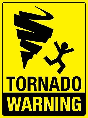 Xewazd A1796 Tornado Warning Retro 8"X12" Metal Tin Sign - Playful Wall Decor For Shop, Garage, Yard & Man Cave