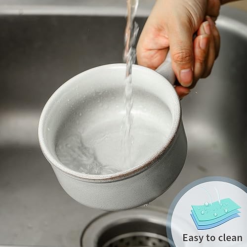 Miniatura 7 de KOOV Tazones de sopa de cebolla francesa con asas aptos para microondas, 15 onzas de cerámica para sopa de avena, cereales, estofado, postre,