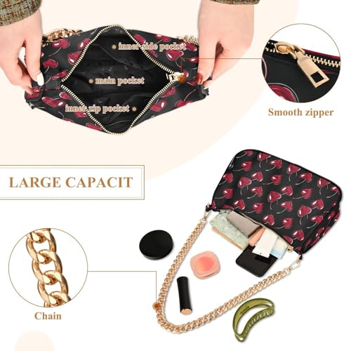 Heart Shape Cherry Red trendy chain shoulder purses for women hand bags for mothers4