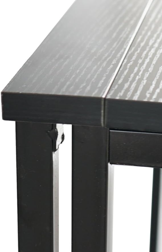 Black Folding Desk - Small Foldable Desk for Small Space, Space Saving Collapsible Compact Desk Portable Table for Craft, Writing, Study and Work 80x45x75CM