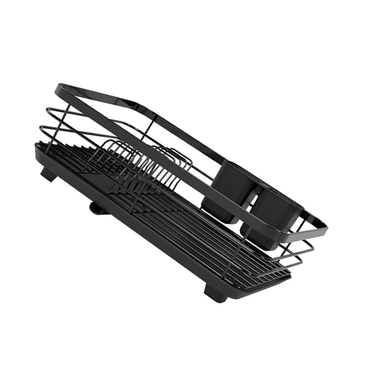 Amosfun Escurridor Negro Platos de Acero Carbono al Cocina