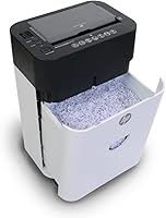 Vista 5 de HP - Trituradora de papel micro corte, alimentación automática de 120 hojas, tritura tarjetas de crédito y grapas, trituradora de papel resistente