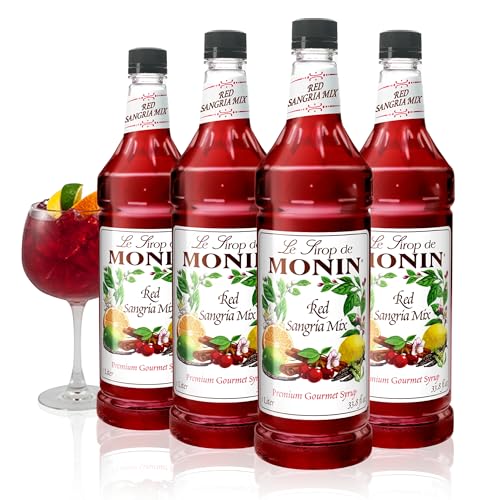 Monin Red Sangria Mix, 48-Ounce Packages (Pack of 4)
