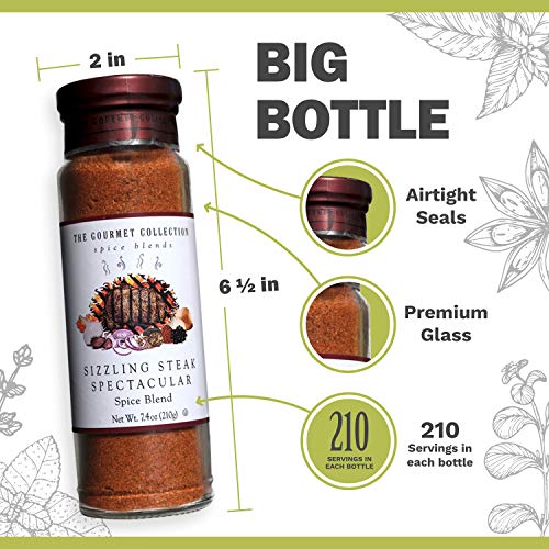 The Gourmet Collection Seasoning Blend & Spice Collection - Sizzling Steak Spectacular Cooking Seasoning: Grill Rub For Steakhouse Steak: 156 Servings #TOP3