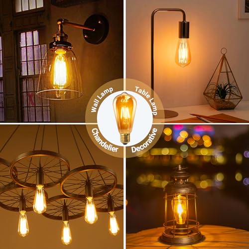 Ampoule LED E27 dimmable intensité variable pour filament Edison rétro 4W lot de 6 - 7