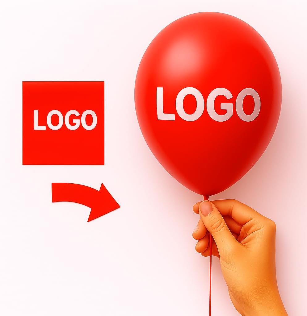 Logo or Text Latex Printed Balloons for party or advertising, 100 Pieces (5 inch)