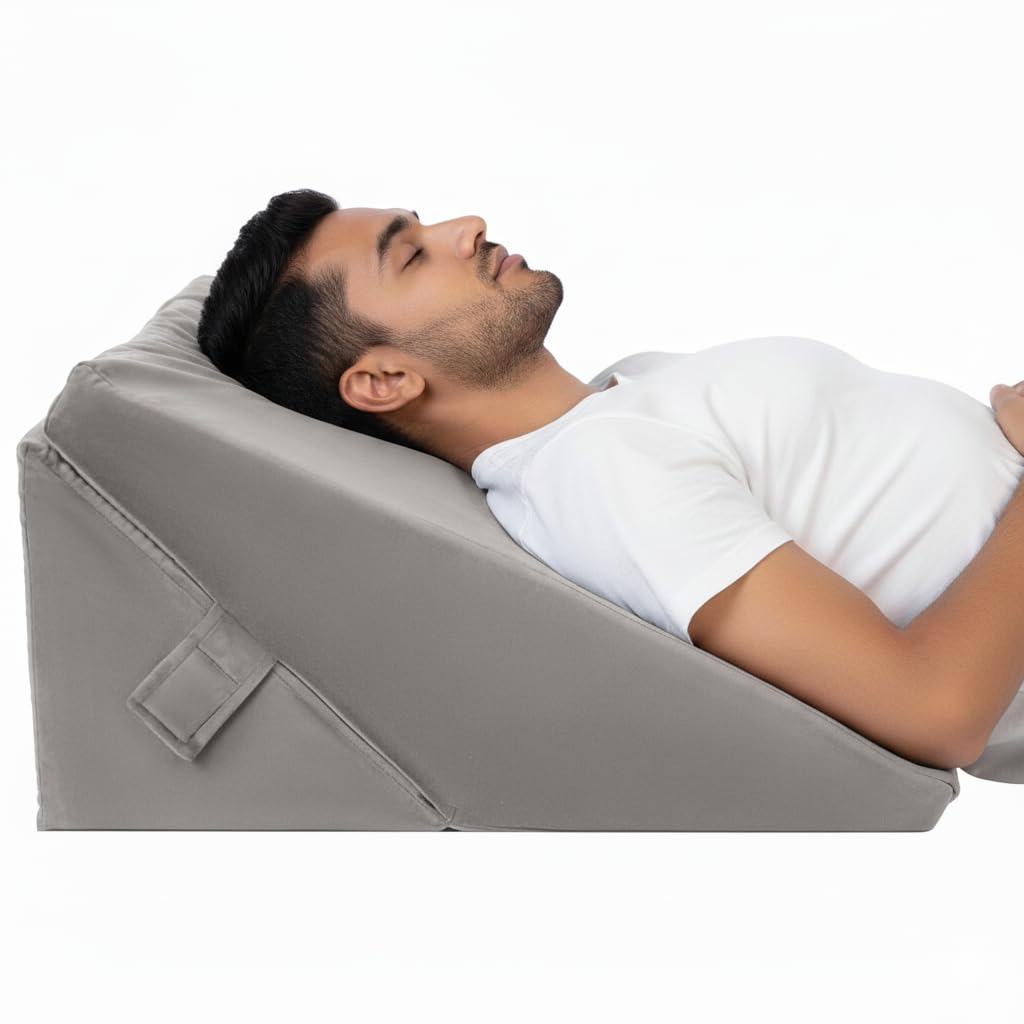 Orthowala ® - Advanced Adjustable Memory Foam Bed Wedge Pillow for Back Support with 2 Years Warranty, Adjustable Wedge Pillow |Wedge Pillow for Back, Leg Support |Helps in Acid Reflux, GERD, Snoring