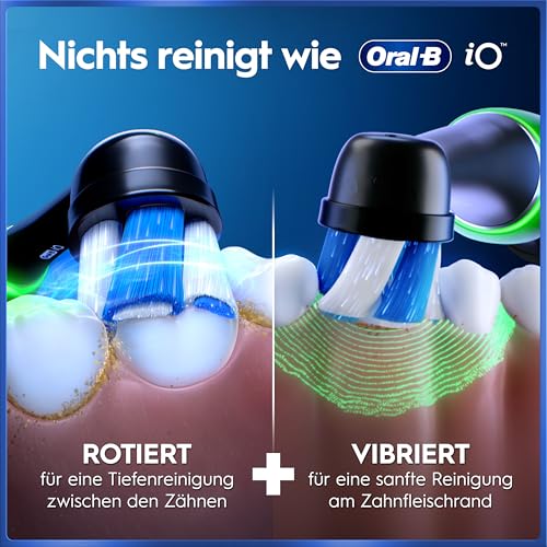 Oral-B iO Series 5 Plus Edition Elektrische Zahnbürste — Electric Toothbrush, Inkl. 3 Aufsteckbürsten und Reise-Etui — 5 Putzmodi für Zahnpflege, Zahnbürste Elektrisch, Designed by Braun, Schwarz 5