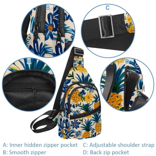 Sac à dos à bandoulière ananas pour course à pied et voyage pour homme et femme - 2