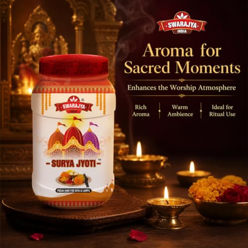Image of Swarajya India Surya Jyoti Pooja Ghee | Pure and Sacred Offering for Rituals and Worship (1 Liter (Pack of 2))