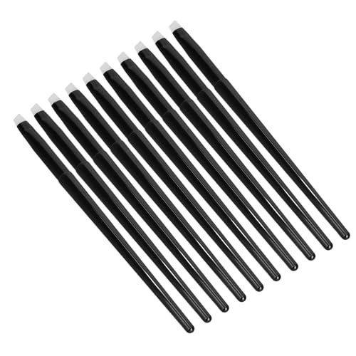 ZJchao 10 Pack Silicone Eyeshadow Brushes, Angled Brow & Eye Makeup Brush Set, Soft Flexible Applicator for Eyeshadow, Eyebrow Powder & Eyeliner, Easy Clean & Travel Friendly