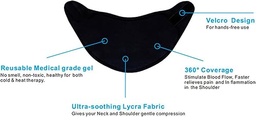 Miniatura 6 de Bolsa de hielo reutilizable para el cuello, almohadilla de enfriamiento de gel de terapia fría y caliente, compresa fría, bolsa de hielo, envoltura