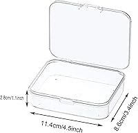 Vista 2 de 6 piezas de recipientes de almacenamiento de plástico mini con tapa, caja rectangular transparente de 4.5x3.4 pulgadas para recoger objetos