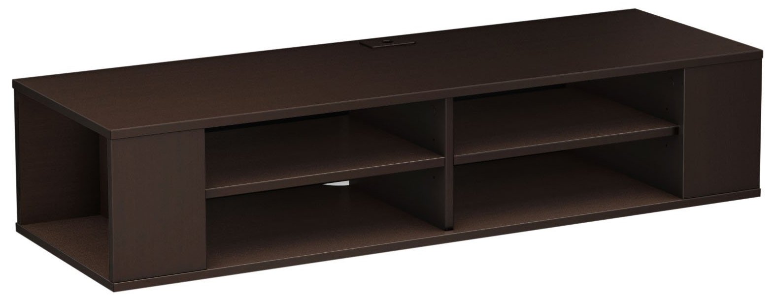 South Shore City Wall Mounted Media Audio/Video Console, Chocolate