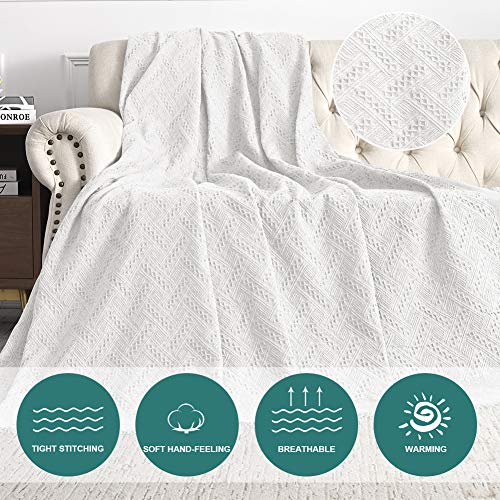 MYSKY HOME White Sofa Covers for 3 Cushion Couch Geometrical Living Room Sofa Throws Sofa Slipcovers for Pets, Kids (XX-Large, 91" x 134", White) - Image 4