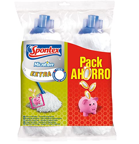 Spontex Extra X2 Fregona de microfibras Pack Ahorro 2 Unidades