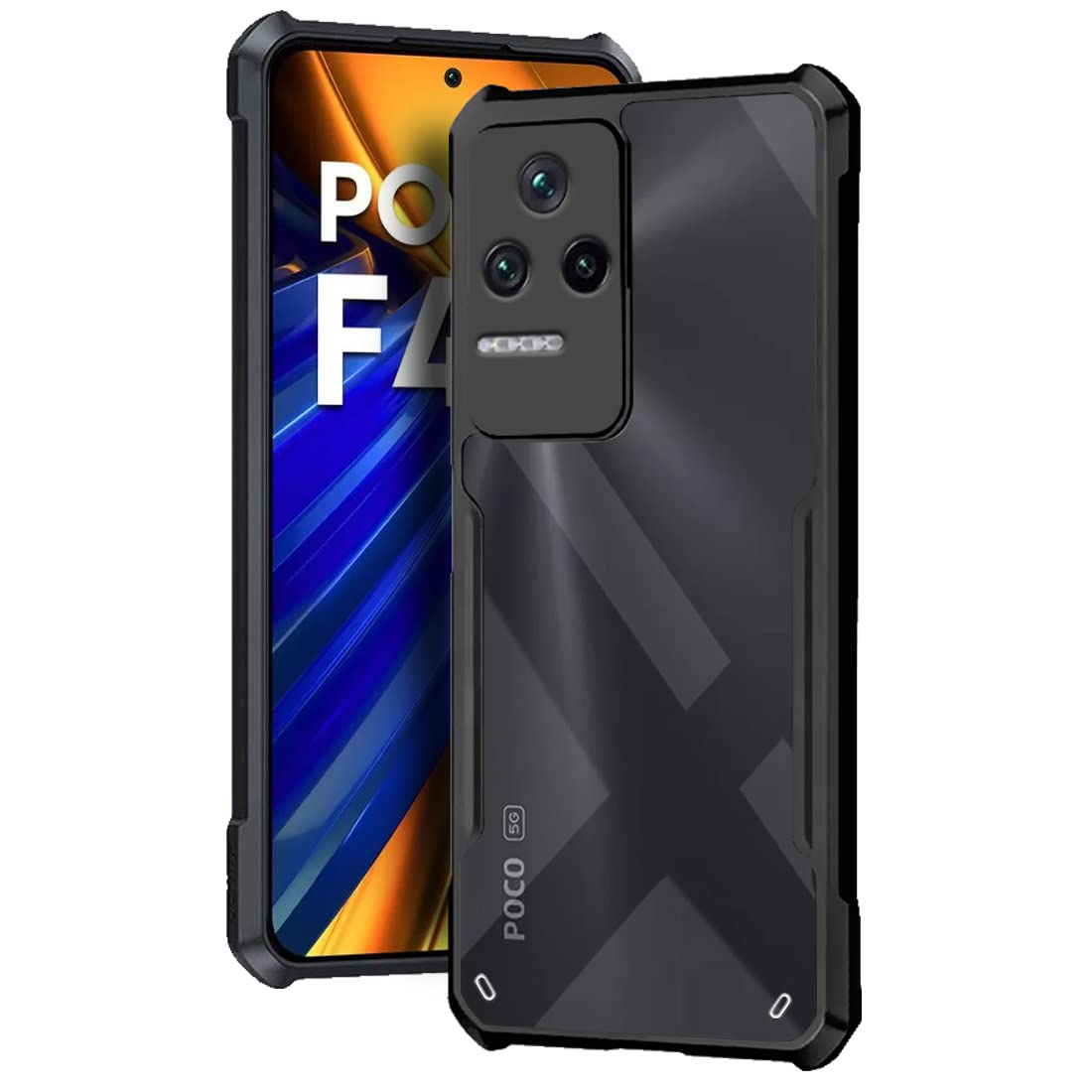 Fashionury TPU+Plastic Shockproof Crystal Clear Mi Poco F4 5G Back Cover Case | 360 Degree Protection | Protective Design | Transparent Back Cover Case for Mi Poco F4 5G (Black Bumper) (B0B6VLHY7Z) Amazon Price History, Amazon Price Tracker