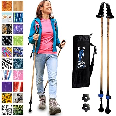 York Nordic Motivator Walking Poles for Balance and Rehab - Patented Stability Grips - Lightweight, Adjustable, and Collapsible - 2 Pieces Adjustable w/flip Locks - Heights 4'6" up to 6'2" - 230 lbs Cover
