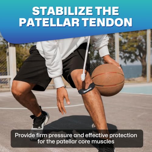 Image of Healrecux Patella Band, Knee Strap Patella Tendon Support for Knee Pain & Tendonitis, Patella Stabilizer Knee Brace for Running, Basketball, Jumpers Knee, Tennis, Volleyball & Squats - Inky 1 Pack