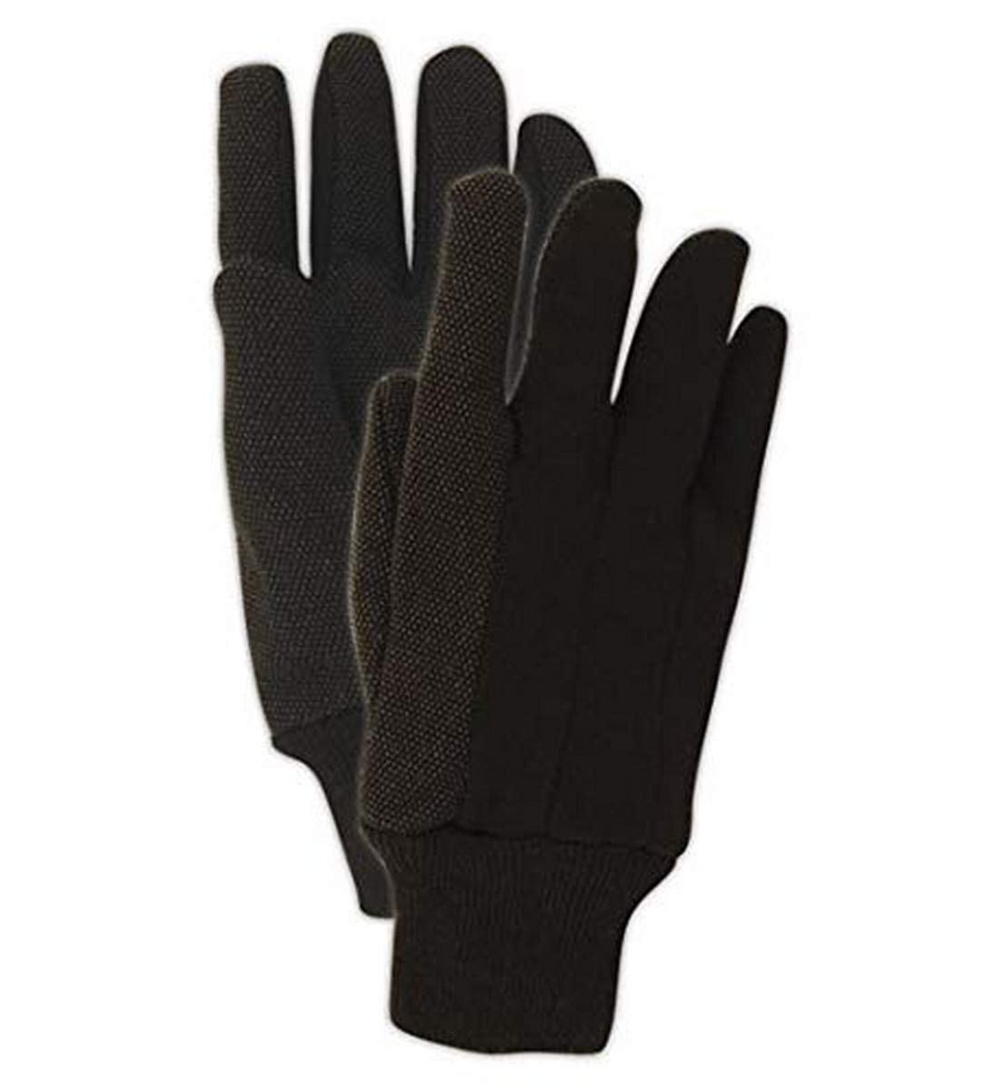 MAGID T92CP MultiMaster PVC Dotted Jersey Gloves, Brown, 12 Pack, Large