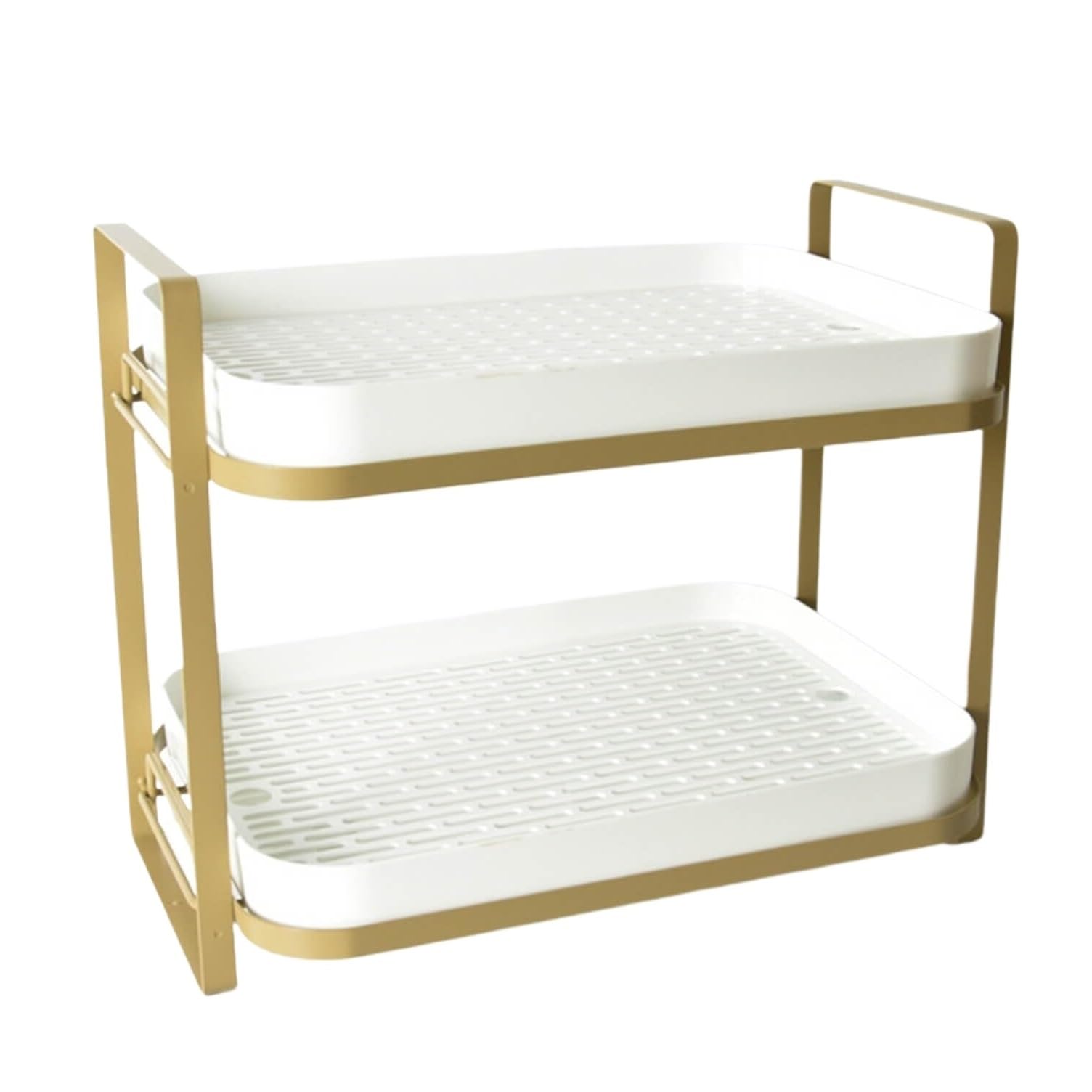 CVdrtyED Mug Shelf Organiser 2 Tier Cup Drying Rack Stand Organizer Countertop Station Shelf Storage(White)