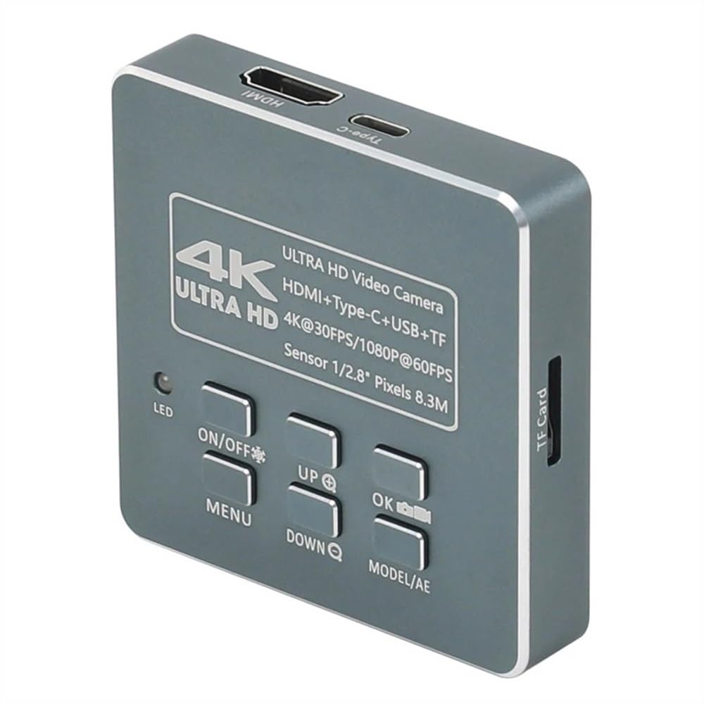 Kit di Accessori per microscopio 8.3MP 4K 1080P HDMI USB Videocamera per microscopio Industriale Digitale elettronico 100X Obiettivo con Attacco C Luce a 56 LED(200x Lens)