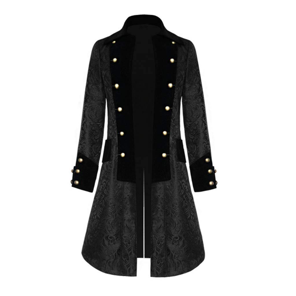Giacca Vintage Uomo, Abbigliamento Gotico Giacca Steampunk Cappotto Vittoriano Rinascimentale Medievale Gotico Vintage Ricamo Costume Pirata Uniforme Slim Fit Blazer Spettacolo Magico Cappotti