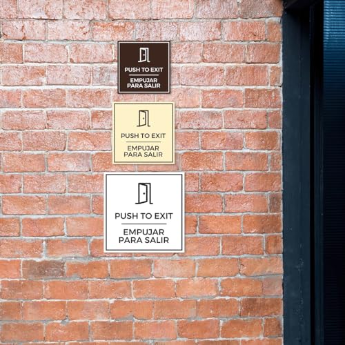 Panneau de signalisation Push To Exit bilingue pour locaux et bureaux - 3
