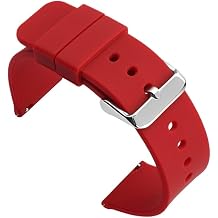 Watch Strap Quick Release Silicone Watch Bands for Men Women,Red-18mm