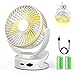 Clip Ventilator, Ultraleiser Mini USB Schreibtisch L¨¹fter Batteriebetrieben, 4-stufiger tragbarer Baby-Kinderwagen-Ventilator mit warmem Nachtlicht, 3600 mAh USB-aufladbarer Ventilator