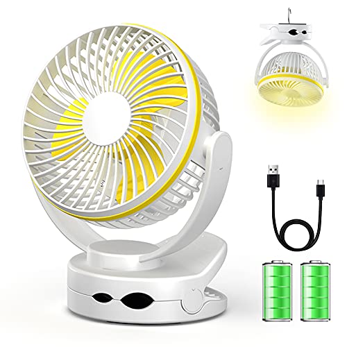 Ventilador de escritorio con clip, funciona con pilas, ultrasilencioso, portátil de 4 velocidades,...
