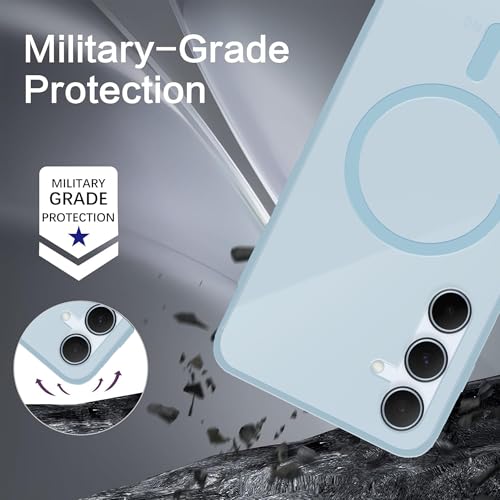 Image of amazon basics Luxury Paper Thin Case Cover for Samsung Galaxy A35 5G | Matte Finish | Compatible with magsafe | (Blue, Samsung Galaxy A35 5G)