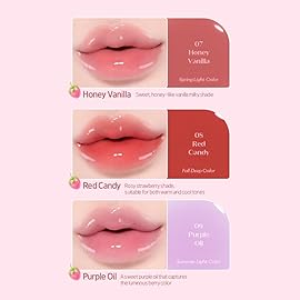 ETUDE Dear Darling Oil Tint 8 Red Candy 4.2g | High Moisturizing and Strong Hydrating Lip Oil/Lip Gloss | Smooth and Moist Lips | Non-Sticky Lip Oil Tint For Dry Lips | Korean Makeup