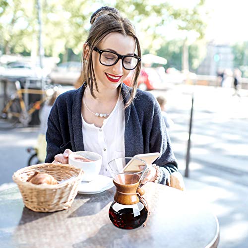 Bestcool Pour Coffee Maker, 400ml handmatige koffie Dripper Brewer met roestvrij staal Filter borosilicaat glas karaf met echte houten mouw - geen papieren filters nodig - Image 8