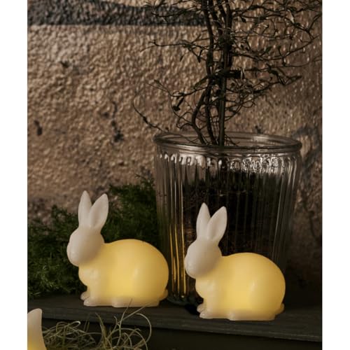 Sirius Elin Bougie LED - Lapins - Cire - Lot de 2 - D 10 cm - H 5,5 cm