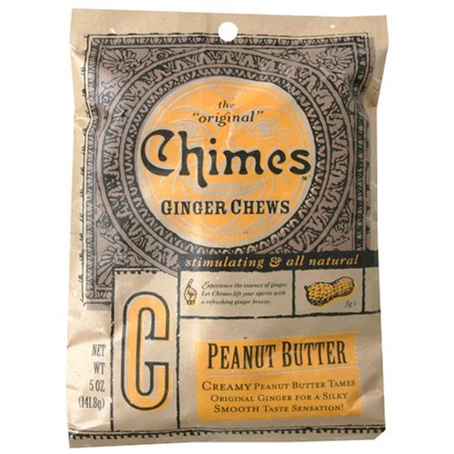 Chimes Peanut Butter Ginger Chews, 5Ounce Bags (Pack of