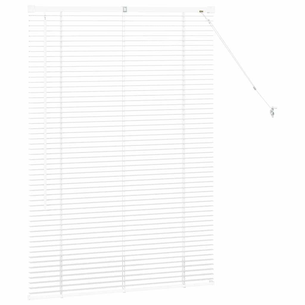 Store Vénitien en Aluminium Blanc 130 x 95 cm, Rideau Horizontal à Lames Orientables pour Fenêtre de Cuisine, Salon et Bureau, Contrôle de Lumière et Intimité Intérieure