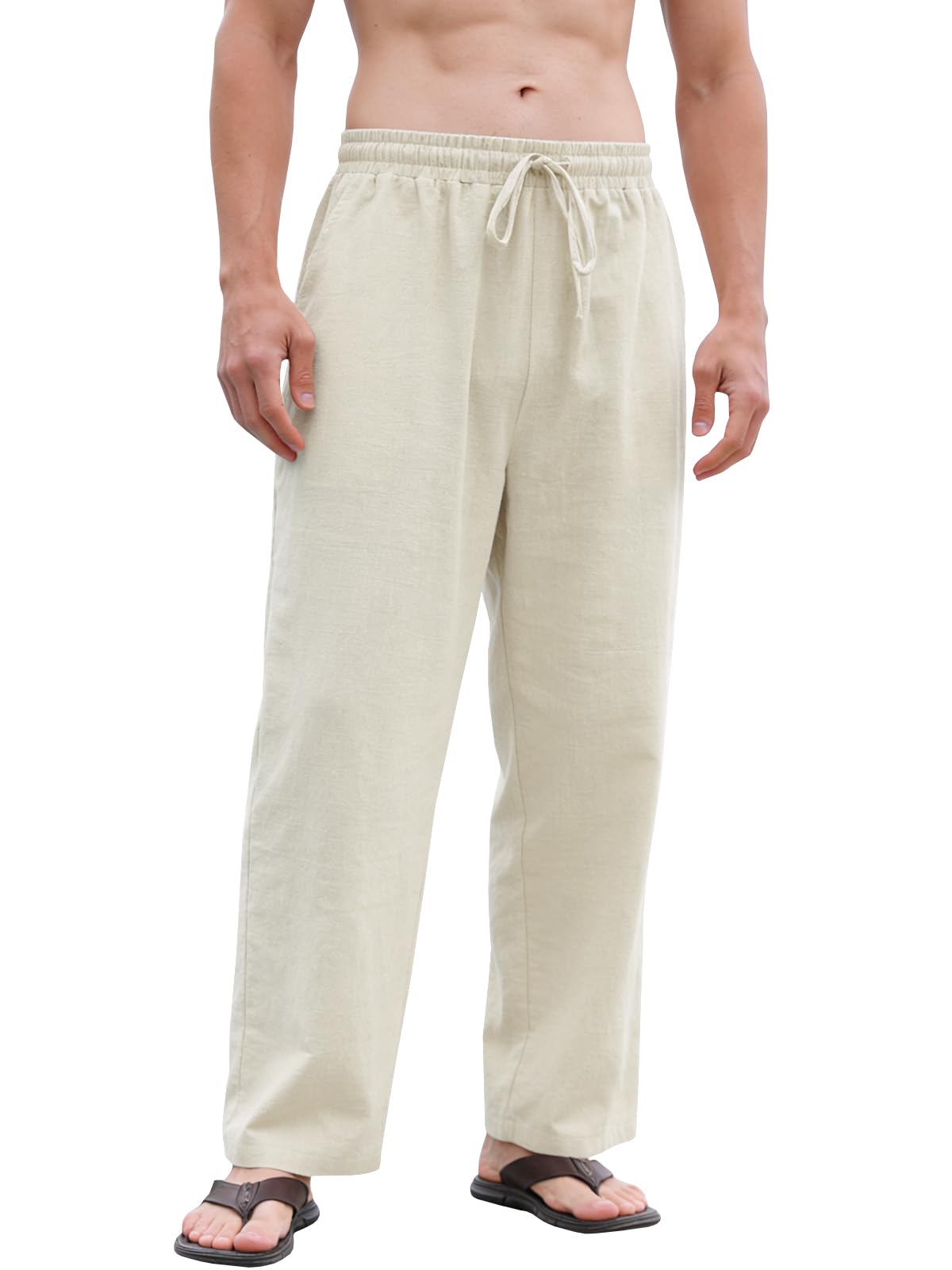 Men's Premium Lounge Trouser Soft Cotton Bottomwear Beige-picture-25