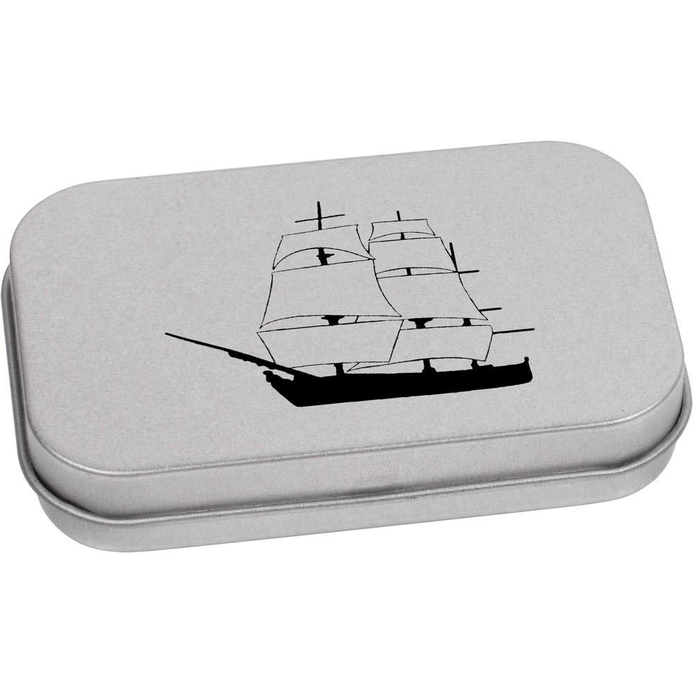 Azeeda 80mm 'Sailing Ship' Metal Hinged Tin/Storage Box (TT00103053)