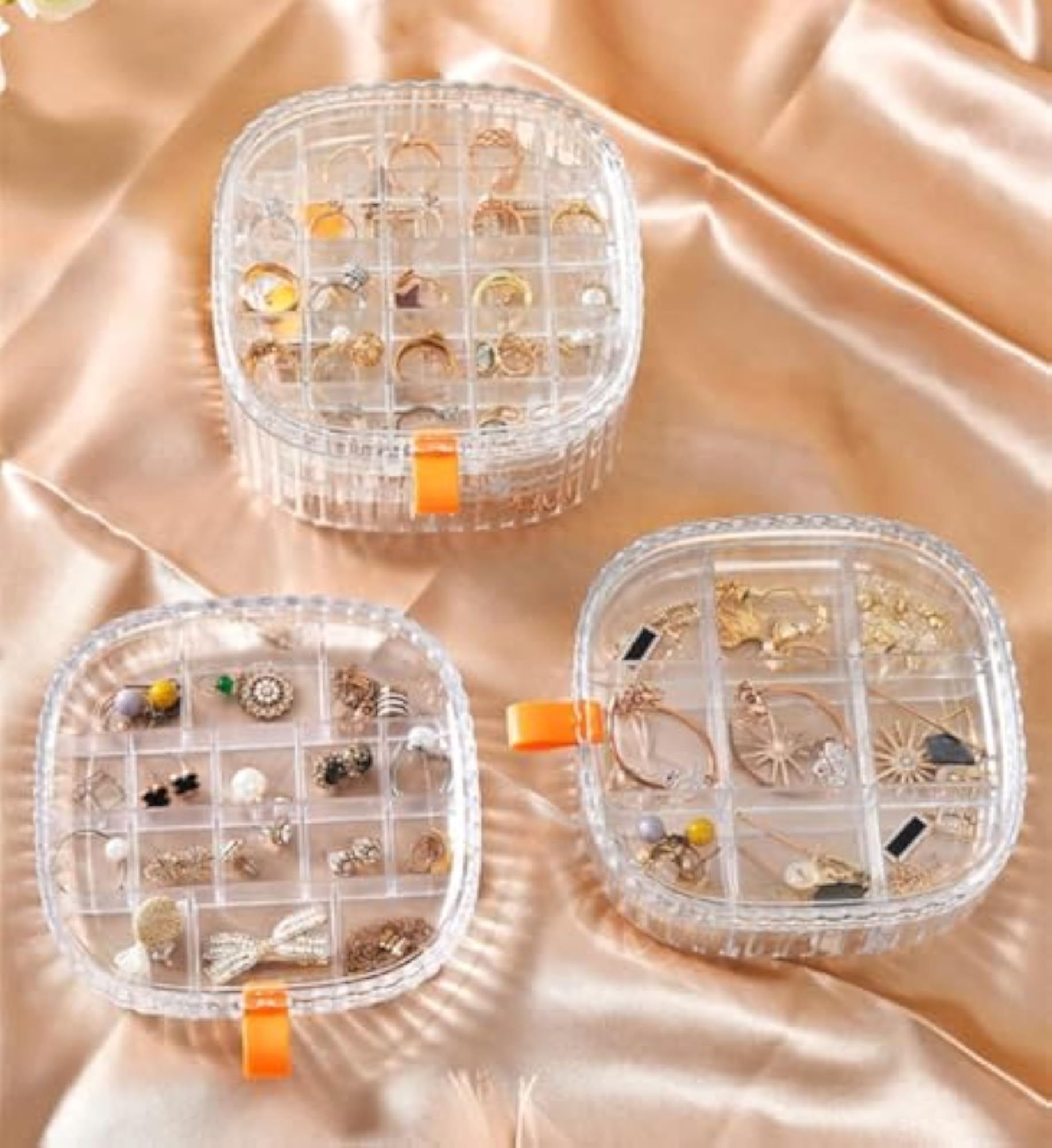 Clear Dustproof Earring Organizer, Small Storage Box