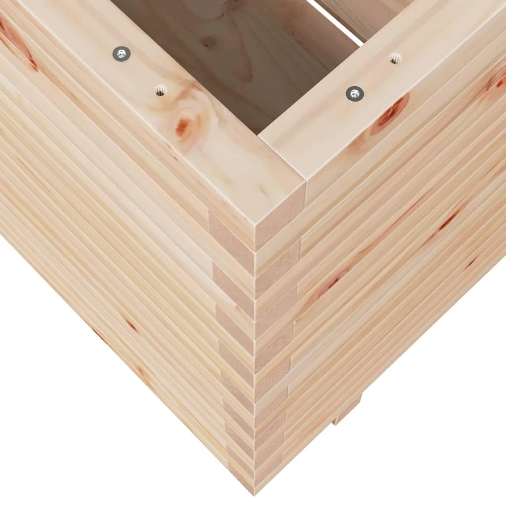 Macetero de madera maciza de pino, 90 x 60 x 72,5 cm, bancal elevado para jardín, balcón y terraza, resistente cama elevada para verduras y flores
