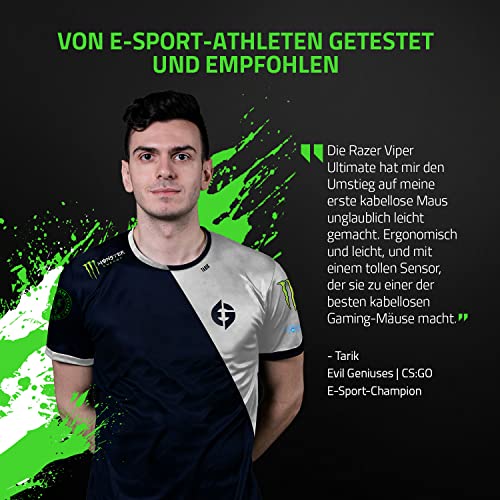 Razer Viper Ultimate mit Ladestation - Kabellose Gaming Maus mit nur 74g Gewicht für PC / Mac (Ultraleicht, beidhändig… – Bild 3